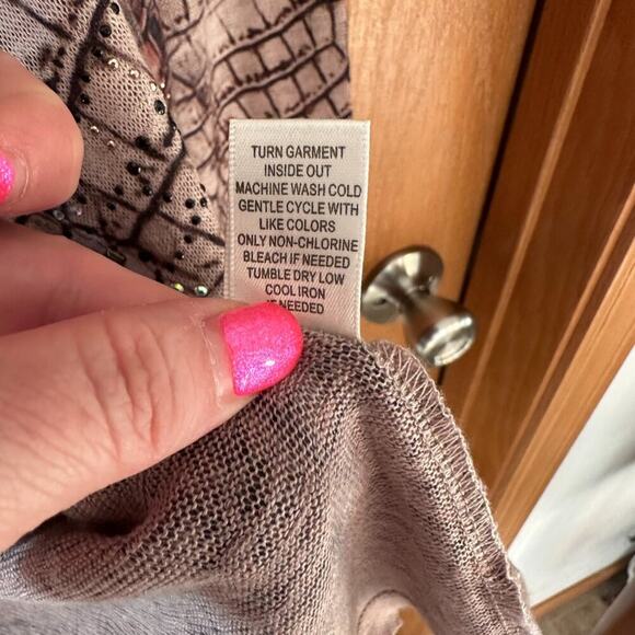 Crocodile Snake Open Front Edgy Witchy Chic Long Sleeve Glam Cardigan - Large - Picture 6 of 7